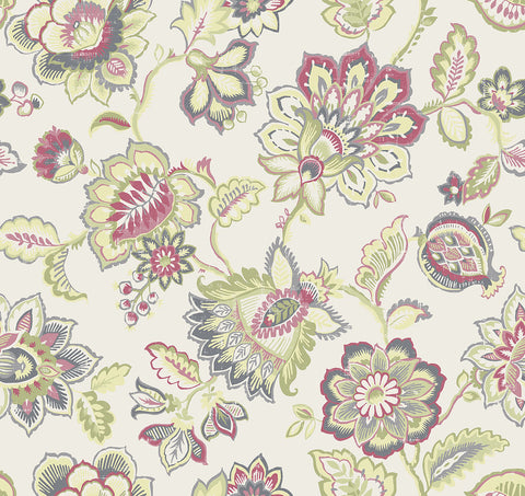 2901-87513 Corona Green Jacobean Wallpaper