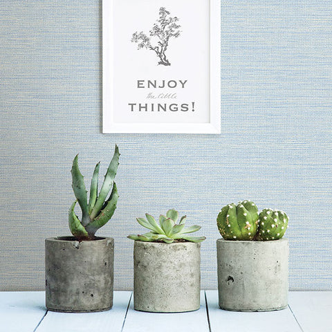 2902-24283 Agave Blue Faux Grasscloth Wallpaper