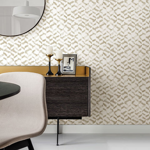 2902-25500 Instep Champagne Abstract Geometric Wallpaper
