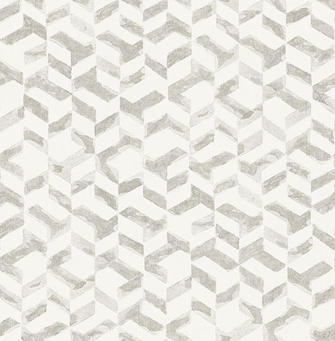 2902-25502 Instep Pewter Abstract Geometric Wallpaper