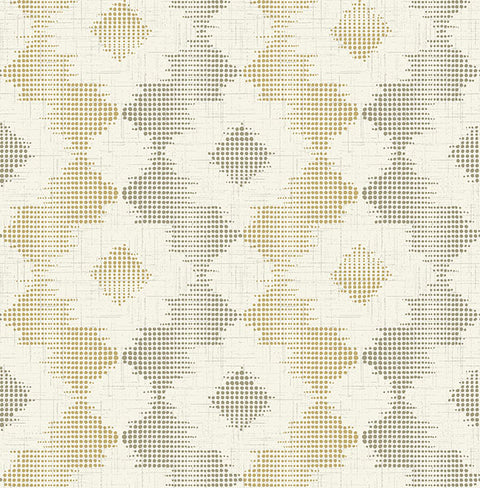 2902-25522 Babylon Mustard Abstract Floral Wallpaper