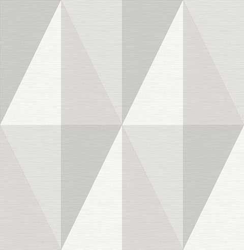 2902-25540 Aspect Grey Geometric Faux Grasscloth Wallpaper
