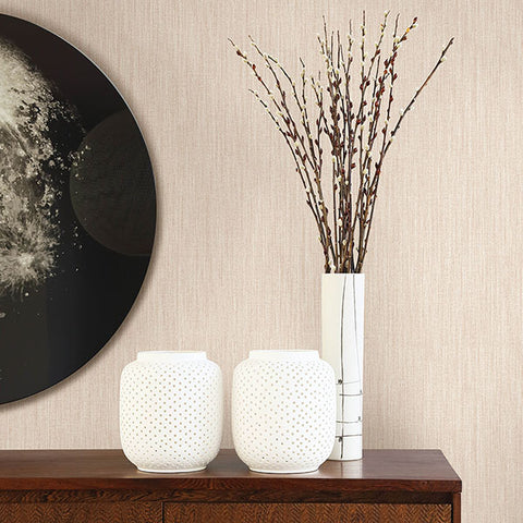 2903-25285 Chenille Blush Faux Linen Wallpaper