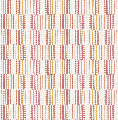 2903-25807 Burgen Orange Geometric Linen Wallpaper