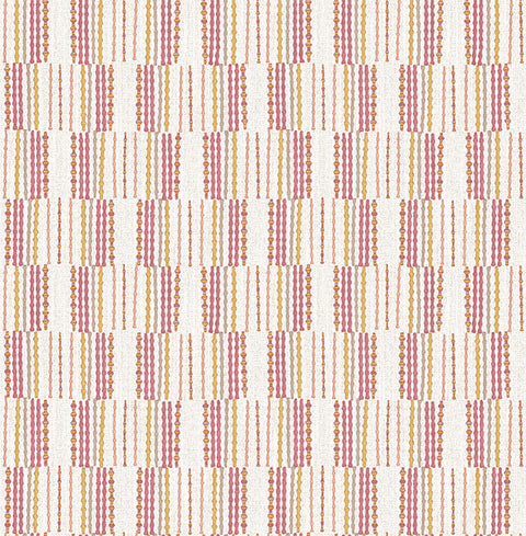 2903-25807 Burgen Orange Geometric Linen Wallpaper