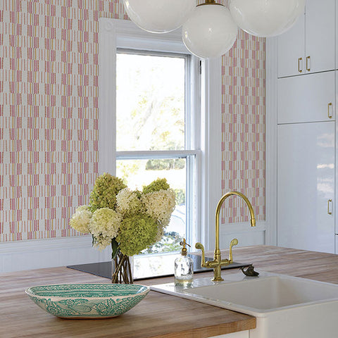 2903-25807 Burgen Orange Geometric Linen Wallpaper