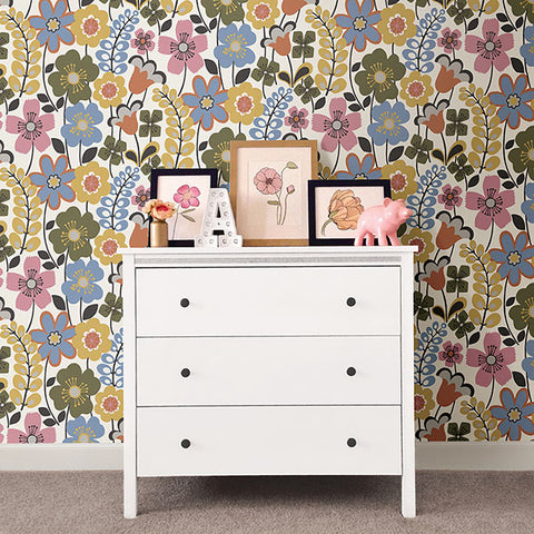 2903-25825 Piper Multicolor Floral Wallpaper