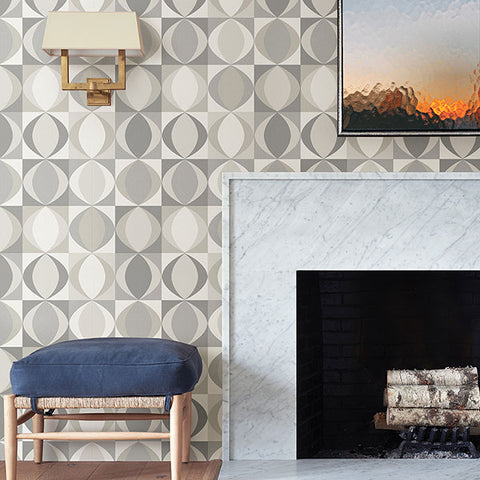 2903-25843 Archer Grey Linen Geometric Wallpaper