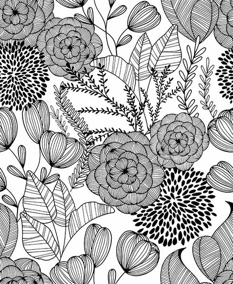 2903-25853 Alannah Black Botanical Wallpaper