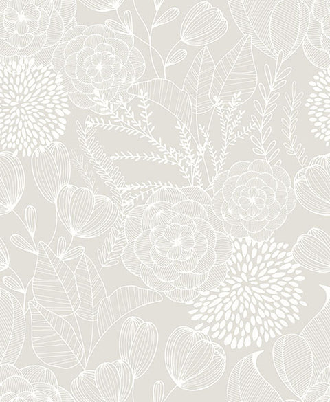 2903-25858 Alannah Bone Botanical Wallpaper