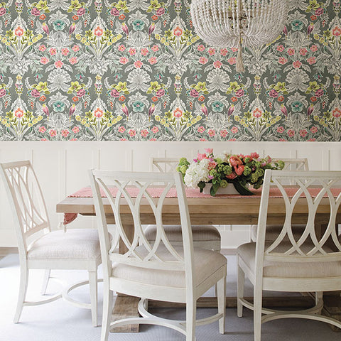 2903-25860 Vera Multicolor Floral Damask Wallpaper