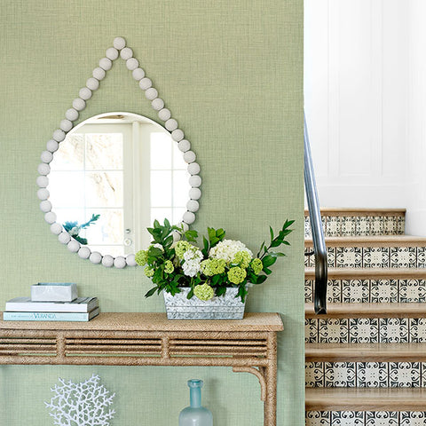 2903-25874 Jocelyn Light Green Faux Linen Wallpaper