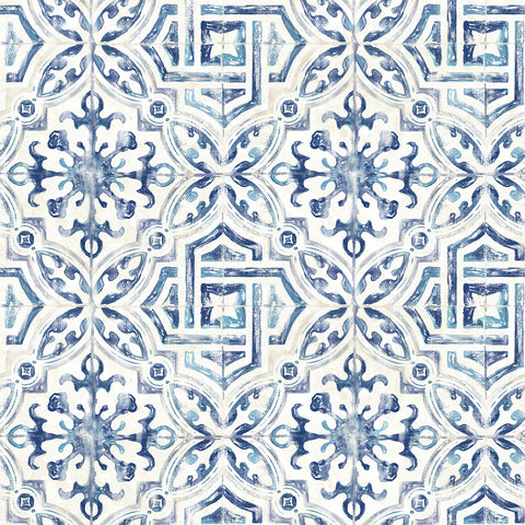 2904-12332 Sonoma Navy Spanish Tile Wallpaper