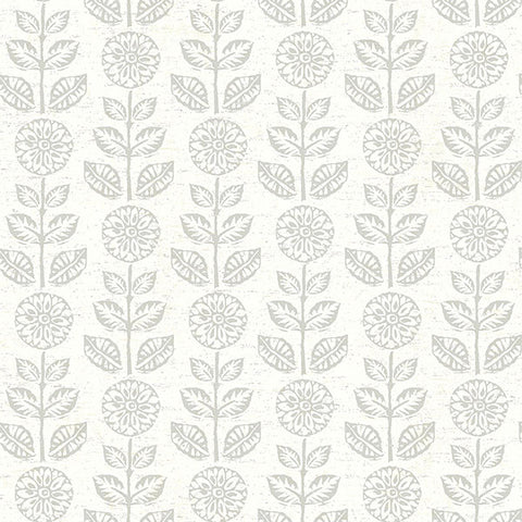 2904-13514 Dolly Taupe Folk Floral Wallpaper