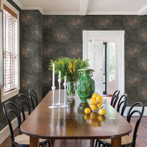 2904-24319 Mythic Brown Floral Wallpaper