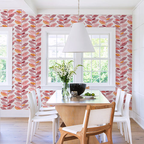 2904-25684 Nyssa Coral Leaves Wallpaper