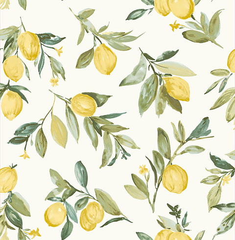 2904-25687 Limon Yellow Fruit Wallpaper