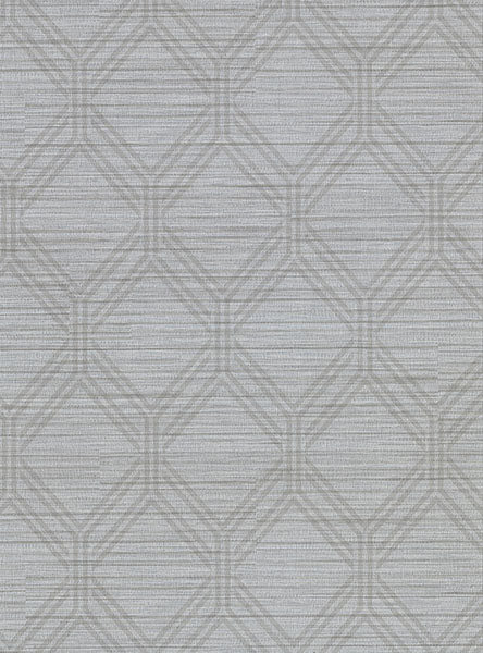 2910-2728 Vaughan Pewter Geometric Wallpaper