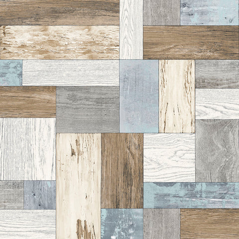 2922-25384 Keaton Multicolor Distressed Wood Wallpaper