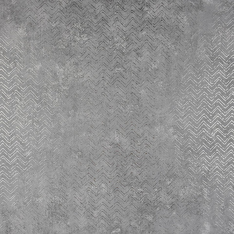 2927-00602 Luna Pewter Distressed Chevron Wallpaper