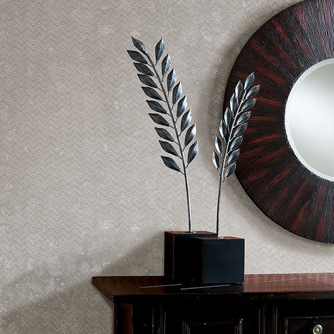 2927-00607 Luna Silver Distressed Chevron Wallpaper