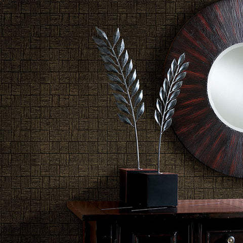 2927-10501 Glint Black Distressed Geometric Wallpaper