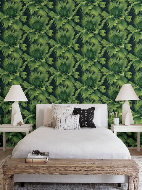 2927-40104 Summer Palm Dark Green Tropical Wallpaper