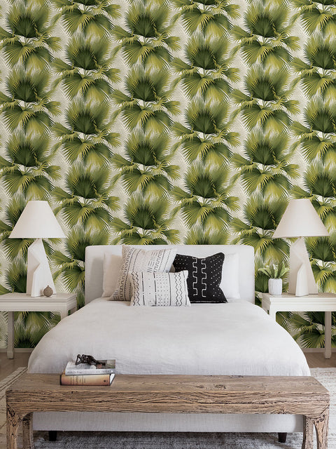 2927-40114 Summer Palm Green Tropical Wallpaper