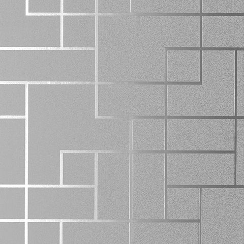 2927-42491 Mason Silver Geometric Wallpaper