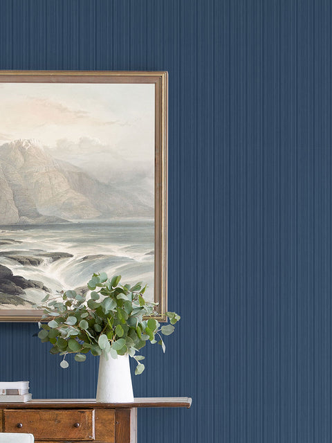 2927-80302 Sebasco Denim Vertical Pinstripe Wallpaper