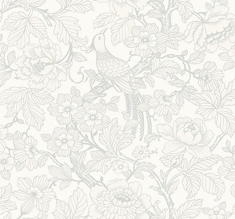 2927-80400 Beaufort Dove Peony Chinoiserie Wallpaper