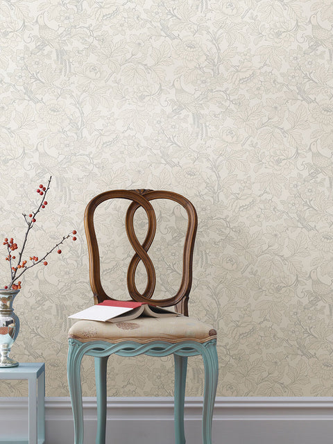 2927-80400 Beaufort Dove Peony Chinoiserie Wallpaper