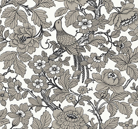 2927-80410 Beaufort Black Peony Chinoiserie Wallpaper