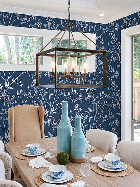 2927-80712 Southport Navy Delicate Branches Wallpaper