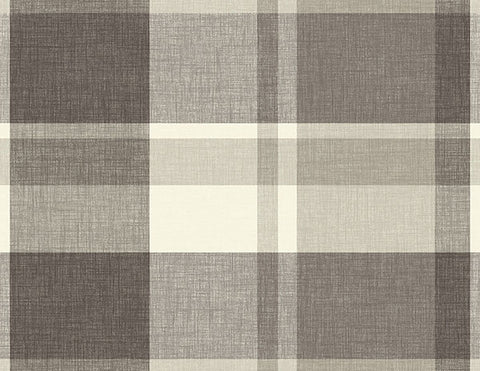 2927-81100 Madaket Charcoal Plaid Wallpaper