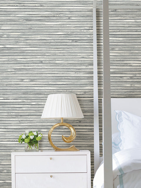 2927-81308 Bellport Dark Grey Wooden Slat Wallpaper
