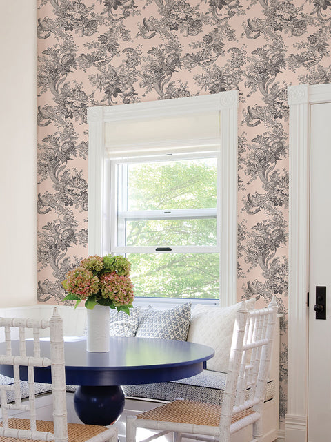 2927-81601 Carmel Blush Baroque Florals Wallpaper