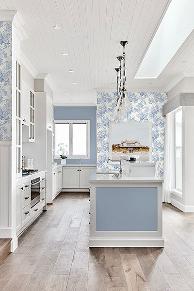 2927-81602 Carmel Light Blue Baroque Florals Wallpaper