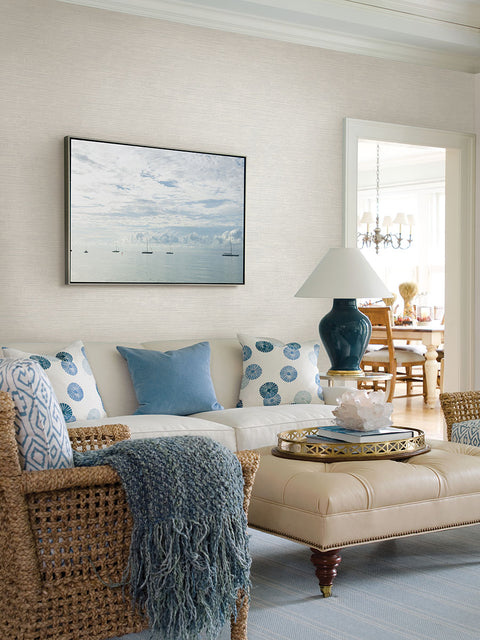 2927-81700 Tiverton Dove Faux Grasscloth Wallpaper