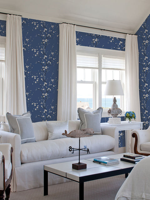 2927-81812 Monterey Cobalt Floral Branch Wallpaper