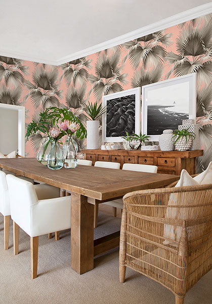 2927-81901 Summer Palm Blush Tropical Wallpaper
