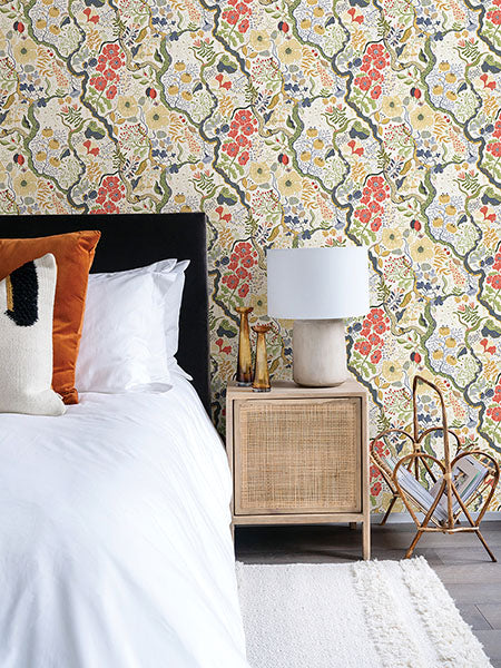 2932-65102 Ann Green Floral Vines Wallpaper