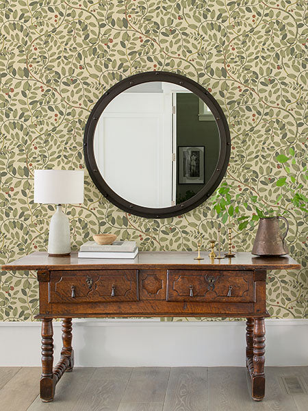 2932-65107 Kirke Green Leafy Vines Wallpaper