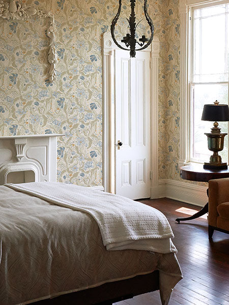 2932-65115 Bodri Light Blue Tulip Garden Wallpaper