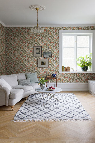 2932-65119 Bodri Dark Green Tulip Garden Wallpaper