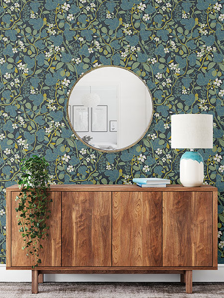 2932-65122 Ewald Blue Garden Vines Wallpaper