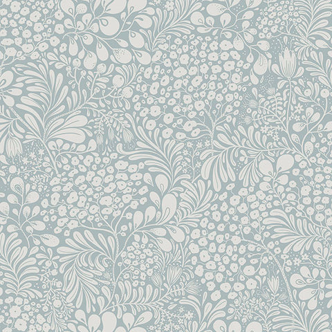 2932-65130 Siv Light Blue Botanical Wallpaper