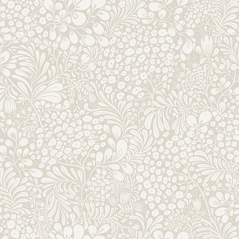 2932-65131 Siv Dark Grey Botanical Wallpaper