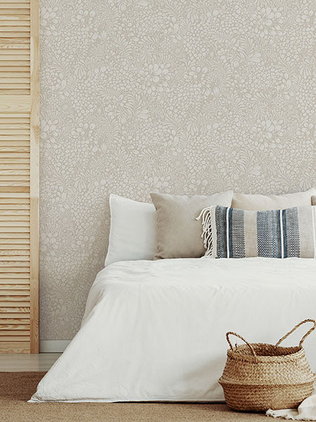 2932-65131 Siv Dark Grey Botanical Wallpaper
