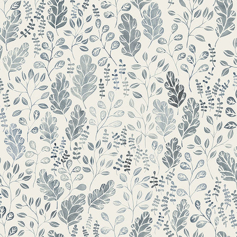 2948-27013 Isha Blue Leaf Wallpaper